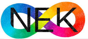 rainbow infinity symbol with NEK in the center